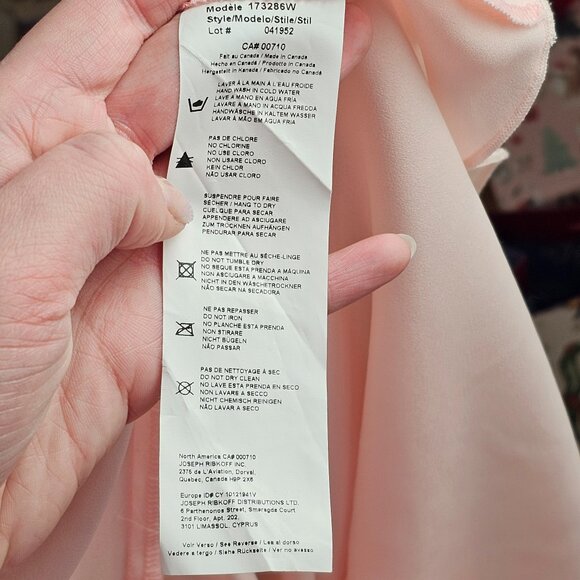 Joseph Ribkoff NWT Light Pink Off Shoulder Blouse w/ Floral Lace Sz 6 - Picture 10 of 11